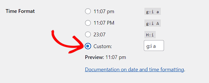 Escolha o formato de hora de acordo com sua preferência