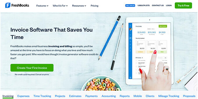 Freshbooks invoice software