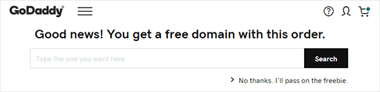 Choose your free domain with our GoDaddy promo code