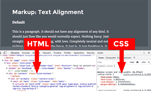 HTML and CSS Panes in Inspect window