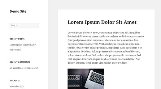 Twenty Fifteen default WordPress theme