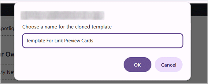 Adăugați numele șablonului în Visual Link Preview