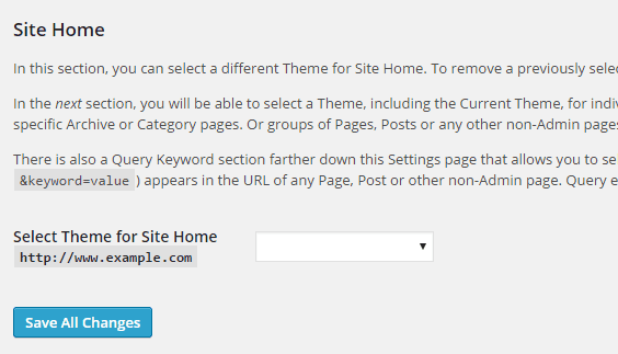 Site's Homepage theme