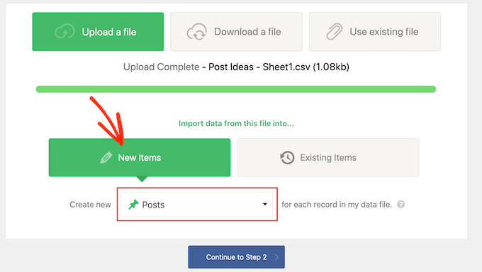 Importing a CSV file into WordPress