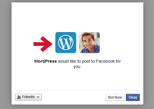 允许 WordPress.com 为您在 Facebook 上发帖