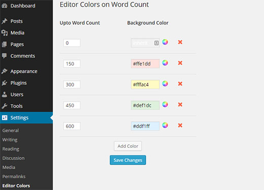 Editor Color Settings