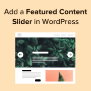 how to add a featured content slider in WordPress