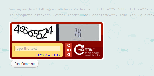 Vérification reCAPTCHA classique