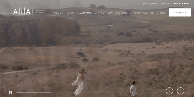 Website mit einem Video-Slider