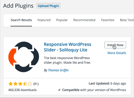 Installation plus rapide du plugin dans WordPress 4.2