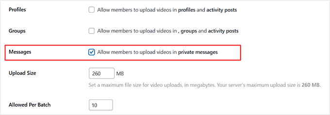 Allow users to upload videos in private messages in BuddyBoss Allow users to upload videos in private messages in BuddyBoss