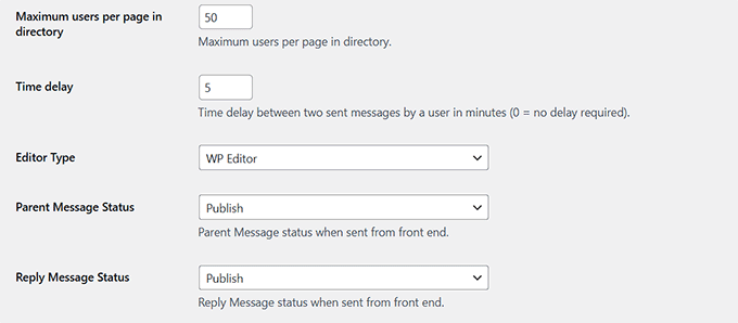 Choose delay between messages in Front End PM Choose delay between messages in Front End PM