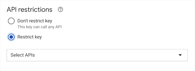 Restrizione della chiave API