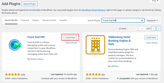 install-and-activate-front-end-pm-plugin Install and activate the Front End PM plugin