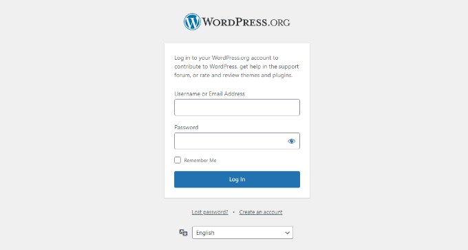 Login to WordPress account