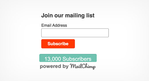Preview of Mailchimp subscriber chiclet plugin
