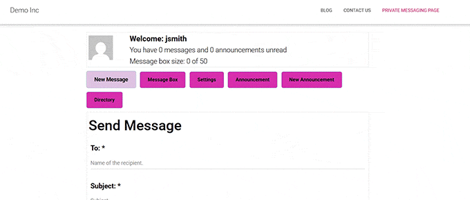 Preview of private messaging with Front End PM Preview of private messaging with Front End PM