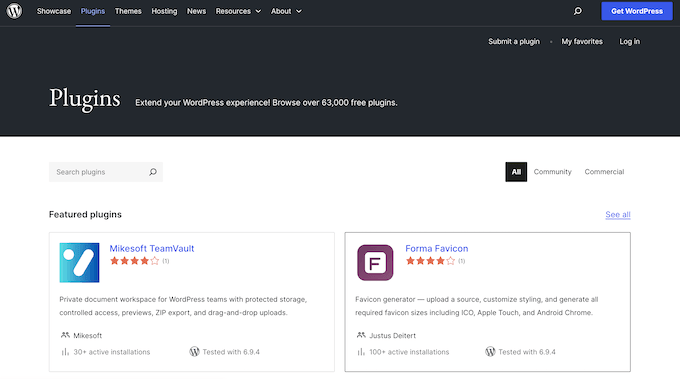 WordPress plugin-arkivet