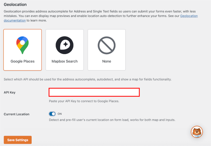 Collegamento di WPForms con Google Maps