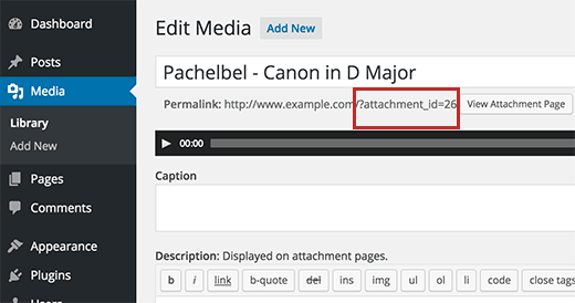 Getting the media file ID in WordPress