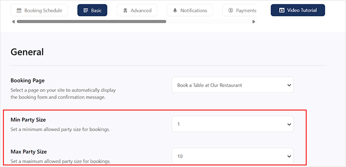 Elegir una página de reserva en Five Star Restaurant Reservations