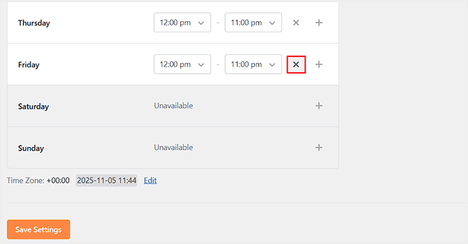 Marcar un día como no disponible en tu horario en Sugar Calendar Bookings