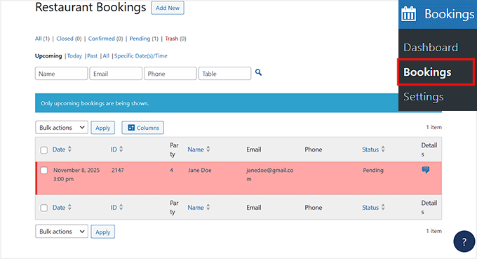 Ver tus reservas en Five Star Restaurant Reservations