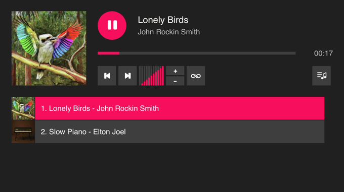 Previzualizare listă de redare AudioIgniter