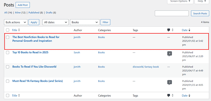 Post postdatati nella pagina Tutti i post
