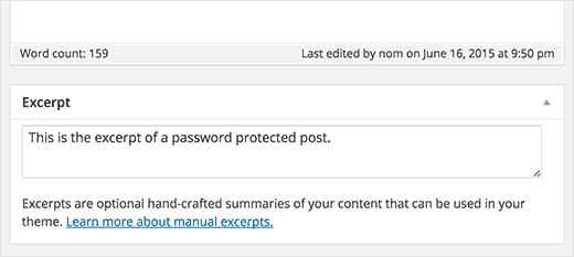 在 WordPress 中添加受密码保护的帖子的摘录