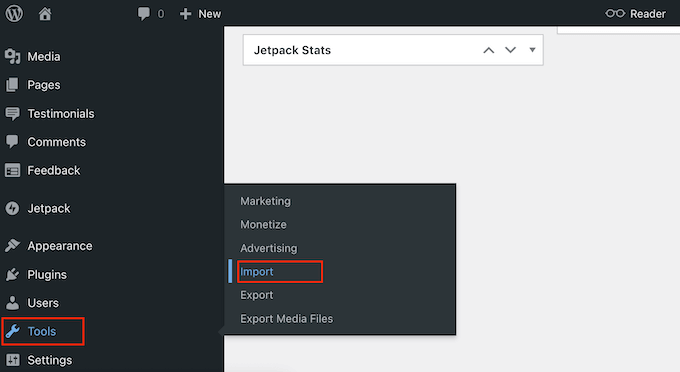 How to restore a deleted WordPress blog using the built-in Import tool