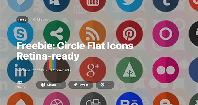 Circle flat icons retina ready