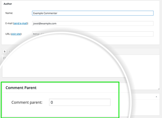 Comment Parent ID