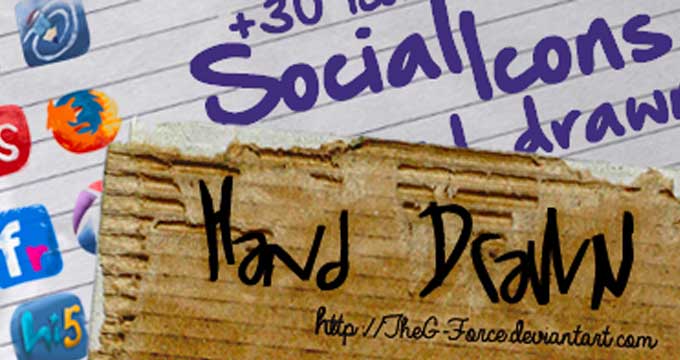 Social icons hand drawned