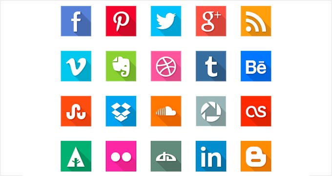 40 social media flat icons