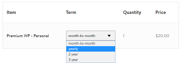 Select the yearly term to get your Media Temple discount