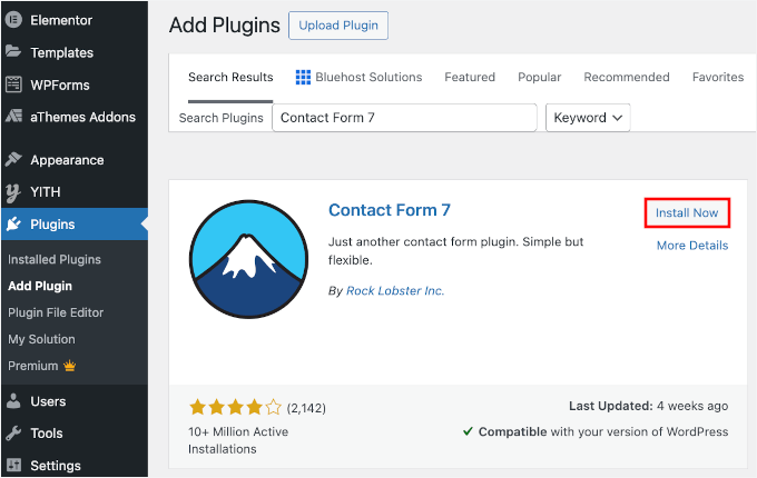 Installing Contact Form 7