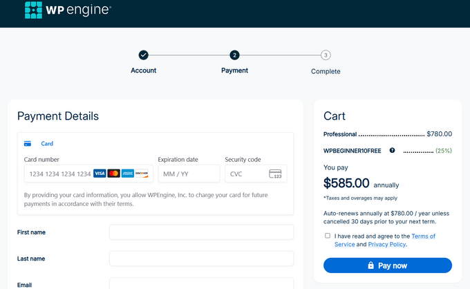 WP Engine Plătește acum