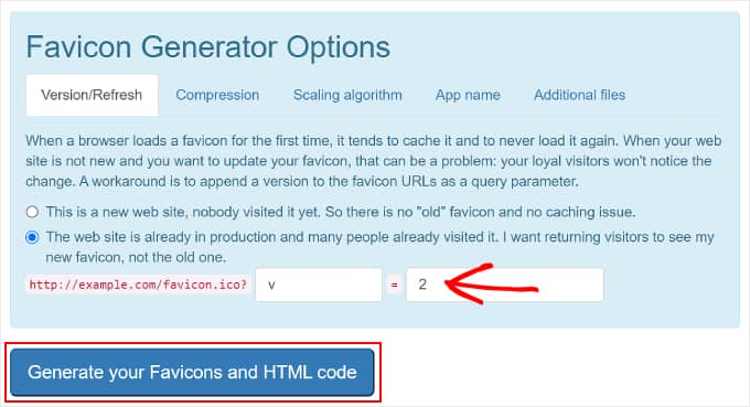 Generating a WordPress blog favicon using the Favicon by RealFaviconGenerator tool