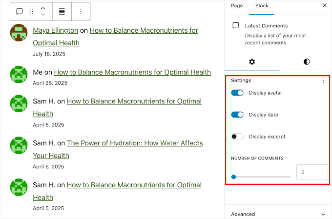 Ajustarea setărilor blocului Ultimele comentarii Ajustarea setărilor blocului Ultimele comentarii
