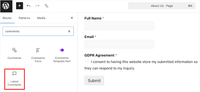 Adăugarea blocului Cele mai recente comentarii Adăugarea blocului Cele mai recente comentarii