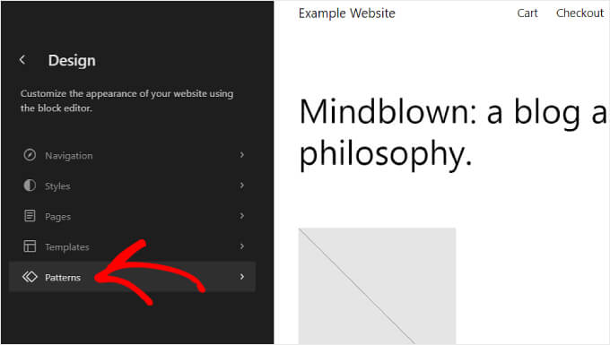Selecting Patterns on the WordPress Full-Site Editor