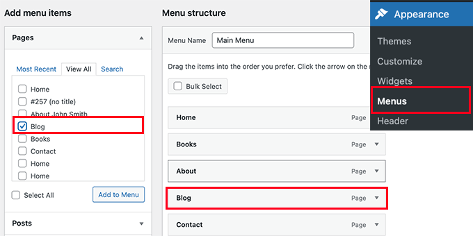 Add blog to navigation menu