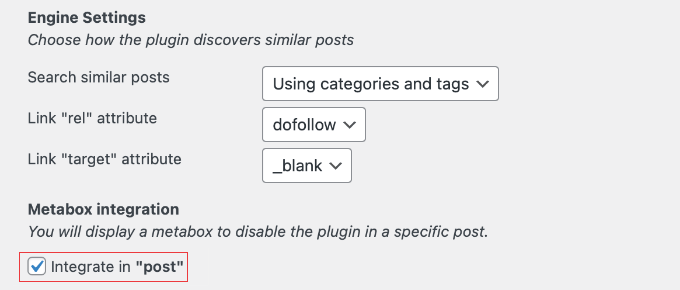Inline Related Posts Engine Settings Inline Related Posts Engine Settings