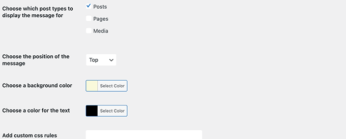 Advanced settings for outdated posts