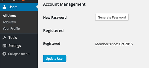 Showing member registration date in WordPress user profile