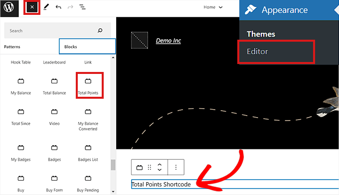 Total points block in FSE