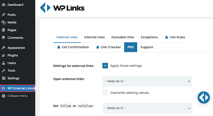 Плагин WP External Links для WordPress