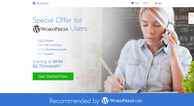 The Bluehost special offer for WPBeginner readers