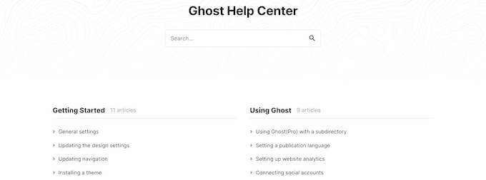 Ghost help center